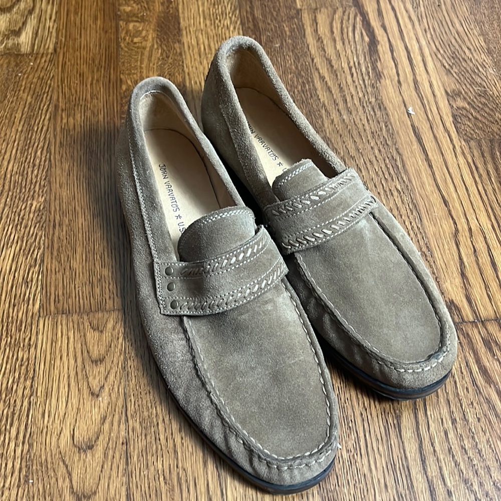 John Varvatos Men’s Suede Brown Loafers Size 8
